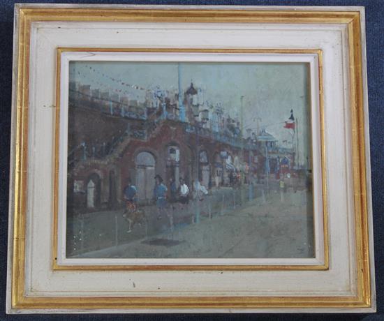 T J E Under the promenade at Brighton, 9.5 x 11.5in.